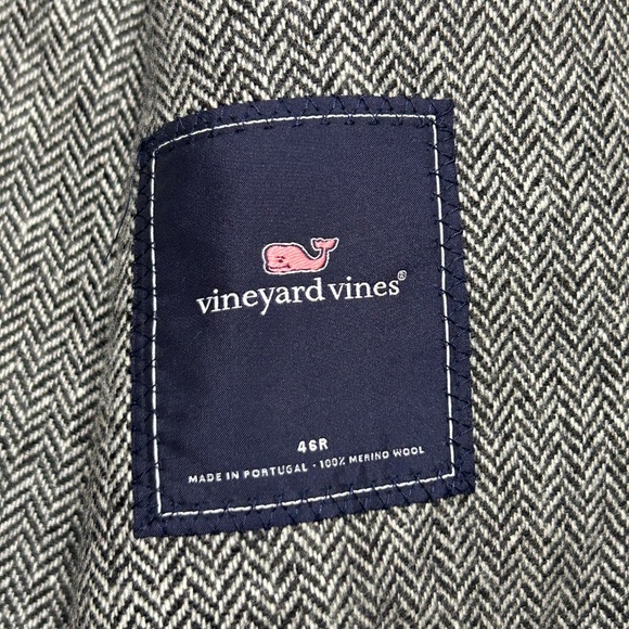 Vineyard Vines Mens 46R Merino Wool Gray Herring Blazer Sport Coat - Picture 8 of 14